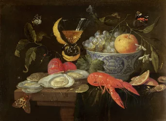 Stillleben mit Obst und Schalentieren, 1653